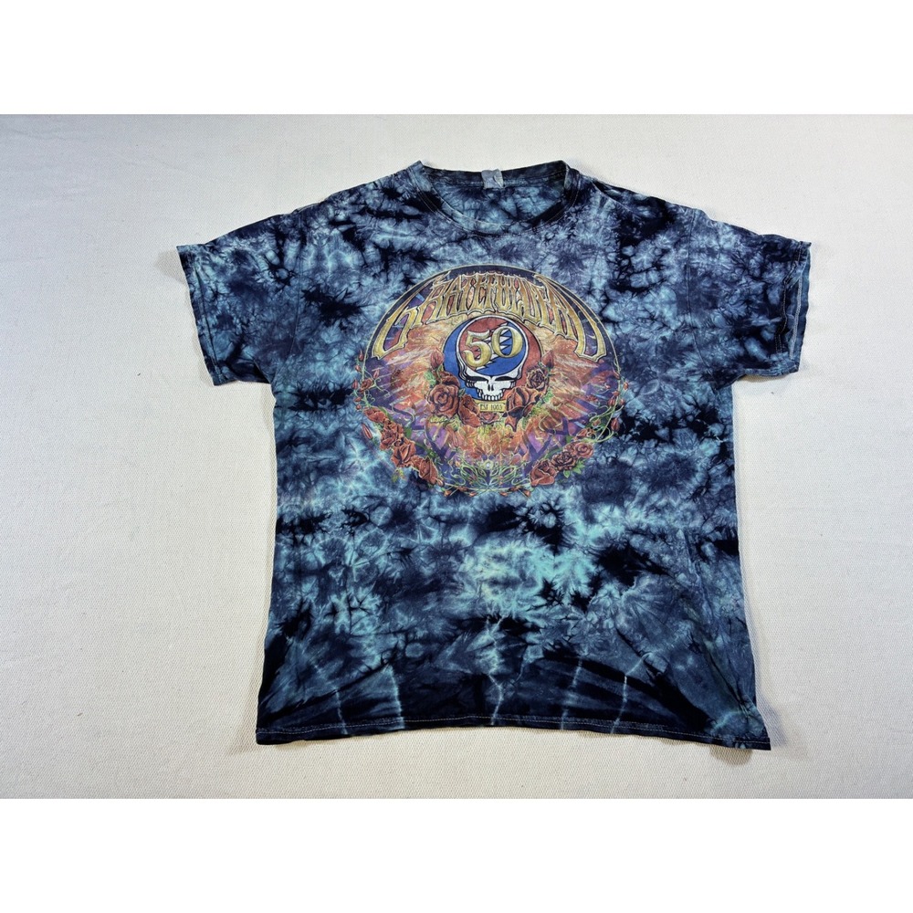 Grateful‎ Dead 50th Anniversary Tie Dye T-Shirt Mens Large Blue Steal Your Face